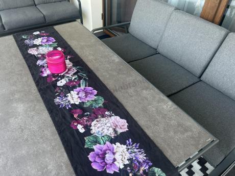 Grafitowe meble metalowe na taras dla 8 osób z 2 sofami Ater Grande - Dark Grey