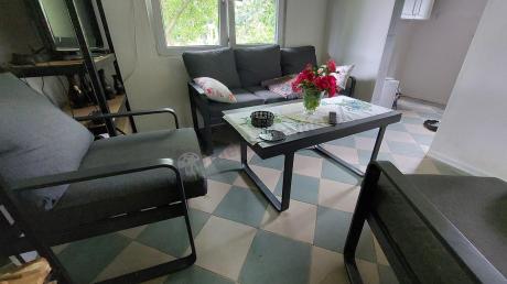 Grafitowe meble metalowe na taras z sofą i fotelami - Panaon Dining DG