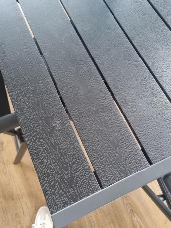 Grafitowe meble ogrodowe aluminiowe - stół 180cm i składane krzesła - Kanbery Antracite 8+1