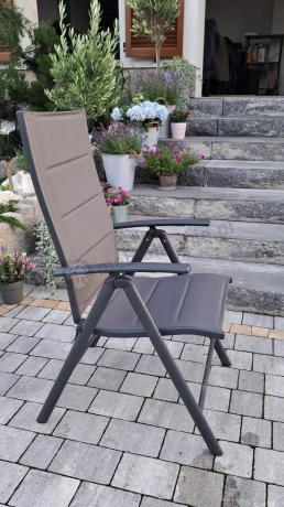 Grafitowe meble ogrodowe Kantara ze stołem rozkładanym 160-240 cm i 10 krzesłami