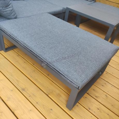 Grafitowe meble ogrodowe z modułową sofą Vito