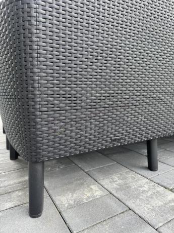 Grafitowe meble ogrodowe z wysokim stołem Meblobranie SFM dla 8 osób