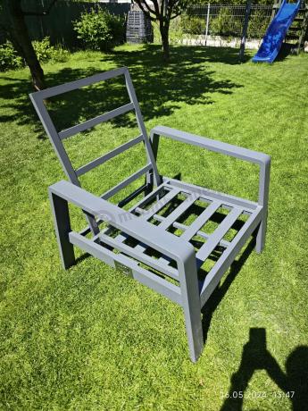 Grafitowe meble ogrodowe z wysokim stołem, sofą 202cm i regulowanymi fotelami - Renalo Dining Relax