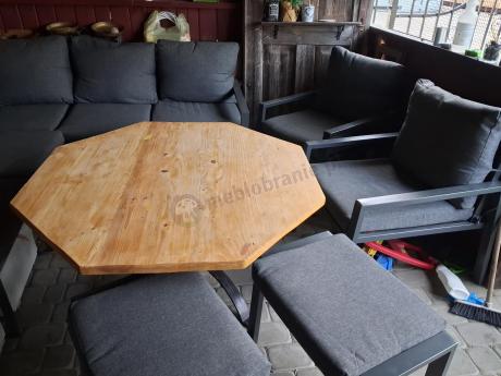 Grafitowe nowoczesne meble tarasowe dla 10 osób Sodor Corner XXL narożnik z 2 fotelami i 2 pufami - Dark Grey