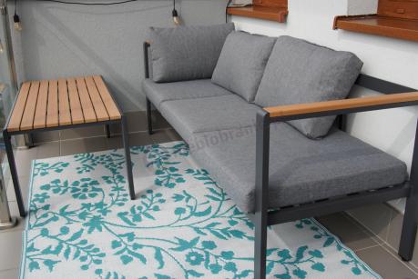 Grafitowy komplet aluminiowych mebli wypoczynkowych na taras Stine