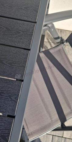 Grafitowy komplet mebli aluminiowych - stół 150cm + 6 krzeseł - Kanbery Antracite 6+1