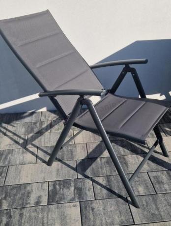 Grafitowy komplet mebli aluminiowych - stół 150cm + 6 krzeseł - Kanbery Antracite 6+1