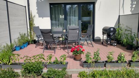 Grafitowy komplet mebli aluminiowych - stół 150cm + 6 krzeseł - Kanbery Antracite 6+1