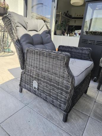 Grafitowy komplet mebli ogrodowych z narożnikiem 251x195cm technorattan - Laritto Corner