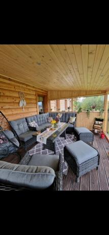 Grafitowy komplet mebli ogrodowych z narożnikiem 251x195cm technorattan - Laritto Corner