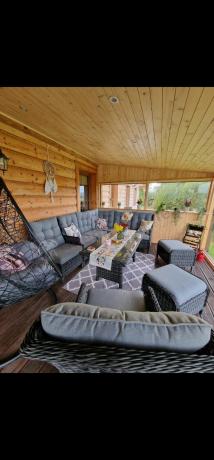 Grafitowy komplet mebli ogrodowych z narożnikiem 251x195cm technorattan - Laritto Corner