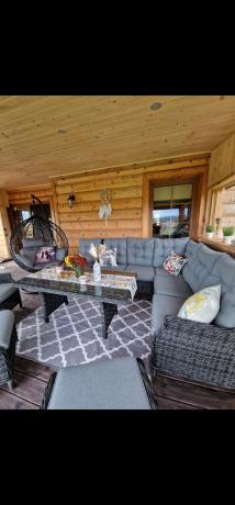 Grafitowy komplet mebli ogrodowych z narożnikiem 251x195cm technorattan - Laritto Corner