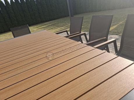 Grafitowy komplet mebli ogrodowych z rozkładanym stołem 210cm + 8 krzeseł Tanami Marla