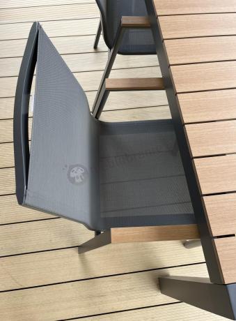 Grafitowy komplet mebli ogrodowych z rozkładanym stołem 210cm + 8 krzeseł Tanami Marla