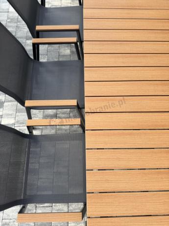 Grafitowy komplet mebli ogrodowych z rozkładanym stołem 210cm + 8 krzeseł Tanami Marla