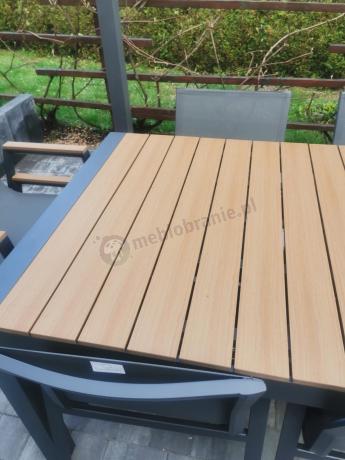 Grafitowy komplet mebli ogrodowych z rozkładanym stołem 210cm + 8 krzeseł Tanami Marla