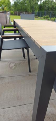 Grafitowy komplet mebli ogrodowych z rozkładanym stołem 210cm + 8 krzeseł Tanami Marla