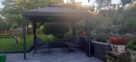 Grafitowy komplet ogrodowy metalowy z sofą 175cm Sodor Dining