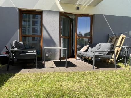 Grafitowy komplet ogrodowy metalowy z sofą 175cm Sodor Dining