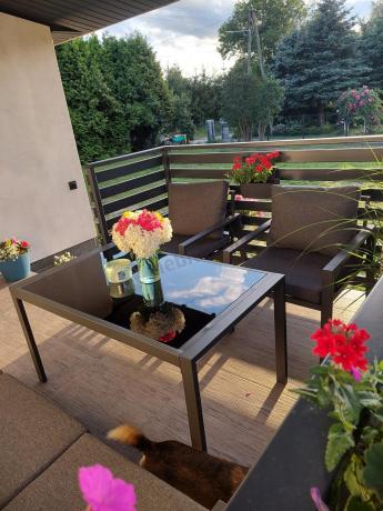 Grafitowy komplet ogrodowy metalowy z sofą 175cm Sodor Dining