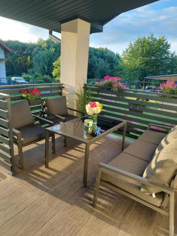 Grafitowy komplet ogrodowy metalowy z sofą 175cm Sodor Dining