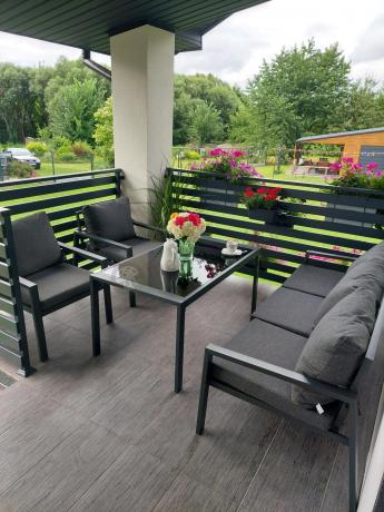 Grafitowy komplet ogrodowy metalowy z sofą 175cm Sodor Dining