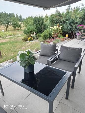 Grafitowy komplet ogrodowy metalowy z sofą 175cm Sodor Dining