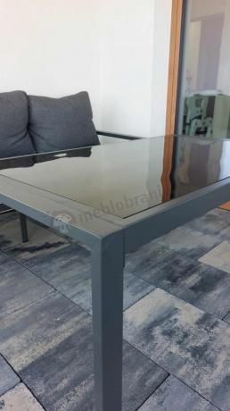 Grafitowy komplet ogrodowy metalowy z sofą 175cm Sodor Dining