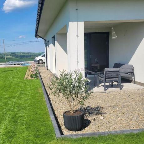 Grafitowy komplet ogrodowy metalowy z sofą 175cm Sodor Dining