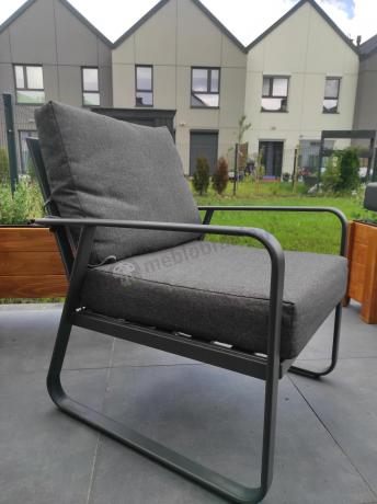 Grafitowy meble ogrodowe metalowe komplet dla 5 osób - Ater Dining