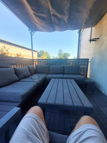 Grafitowy narożnik 222x222cm z fotelem - Calamba Corner