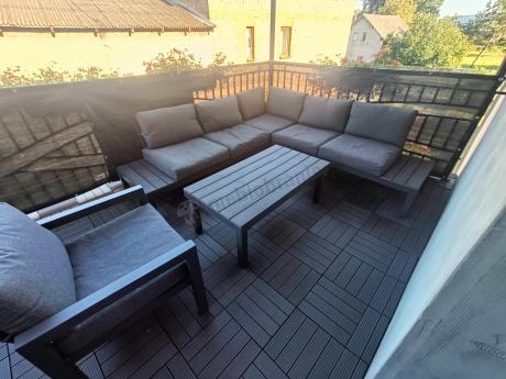 Grafitowy narożnik 222x222cm z fotelem - Calamba Corner