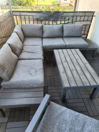 Grafitowy narożnik 222x222cm z fotelem - Calamba Corner