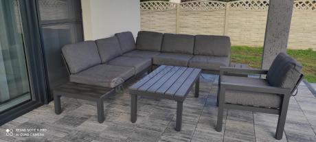 Grafitowy narożnik 222x222cm z fotelem - Calamba Corner