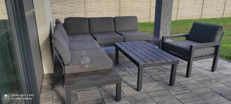 Grafitowy narożnik 222x222cm z fotelem - Calamba Corner