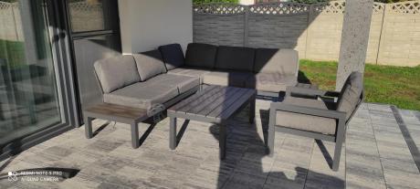 Grafitowy narożnik 222x222cm z fotelem - Calamba Corner