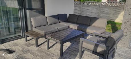 Grafitowy narożnik 222x222cm z fotelem - Calamba Corner