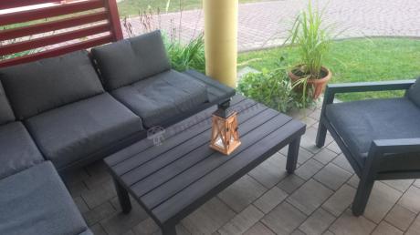 Grafitowy narożnik 222x222cm z fotelem - Calamba Corner