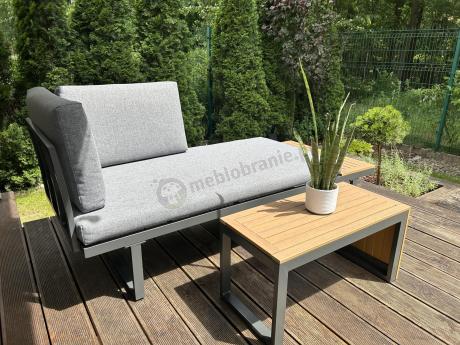 Grafitowy narożnik modułowy Vernon - aluminiowy stelaż