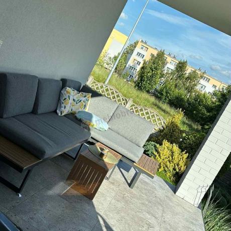 Grafitowy narożnik modułowy Vernon - aluminiowy stelaż