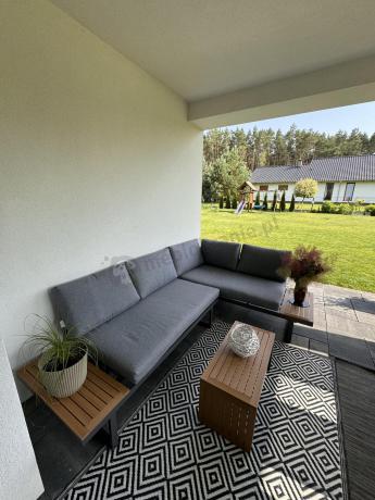 Grafitowy narożnik modułowy Vernon - aluminiowy stelaż