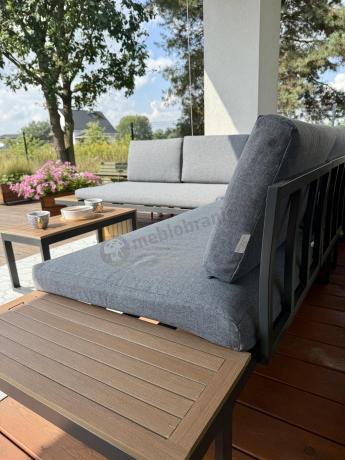 Grafitowy narożnik modułowy Vernon XL - aluminiowy stelaż