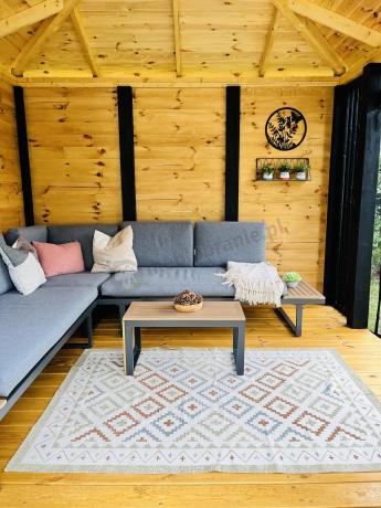 Grafitowy narożnik modułowy Vernon XL - aluminiowy stelaż