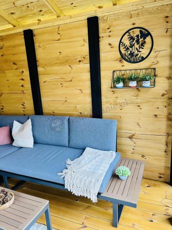 Grafitowy narożnik modułowy Vernon XL - aluminiowy stelaż