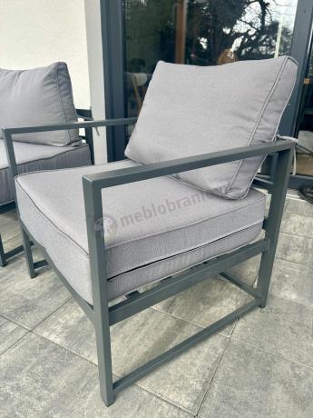 Grafitowy narożnik modułowy z fotelami Trapeno 5 modułów