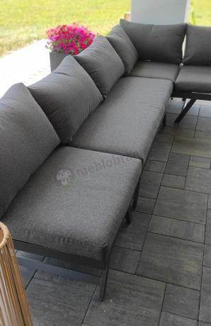 Grafitowy narożnik modułowy z leżakiem 255x195 cm Soletto XL - Antracite