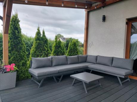 Grafitowy narożnik modułowy z leżakiem 255x195 cm Soletto XL - Antracite