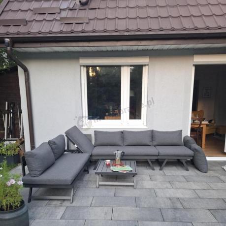 Grafitowy narożnik modułowy z leżakiem 255x195 cm Soletto XL - Antracite