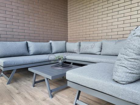 Grafitowy narożnik modułowy z leżakiem 255x195 cm Soletto XL - Antracite