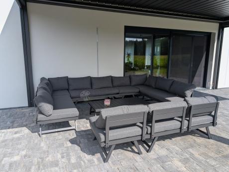 Grafitowy narożnik modułowy z leżakiem 255x195 cm Soletto XL - Antracite